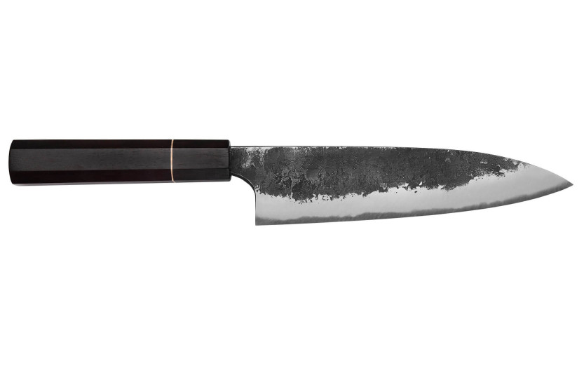 Naoki Mazaki WS2 Black Nashiji 18 cm coltello giapponese gyuto fatto a mano