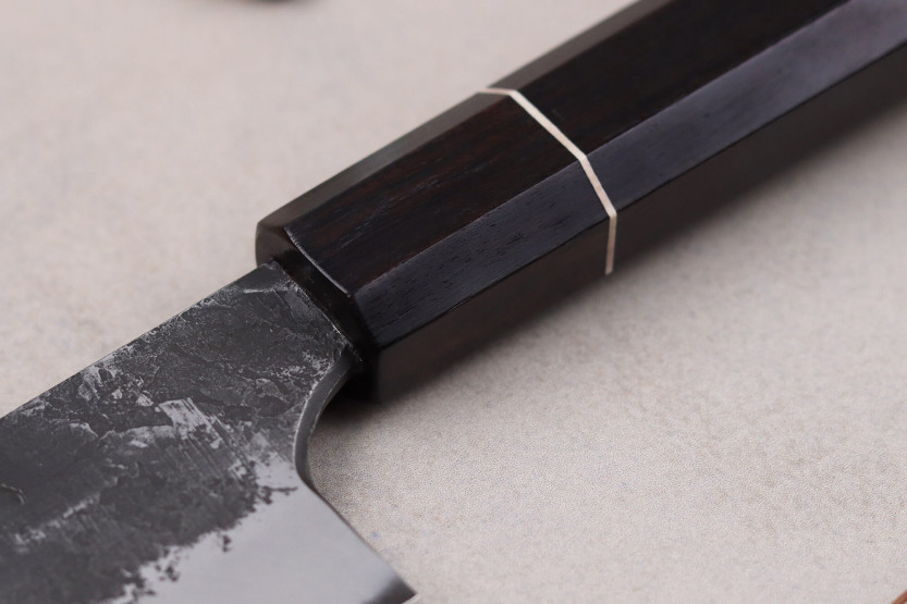 Naoki Mazaki WS2 Black Nashiji 18 cm coltello giapponese gyuto fatto a mano
