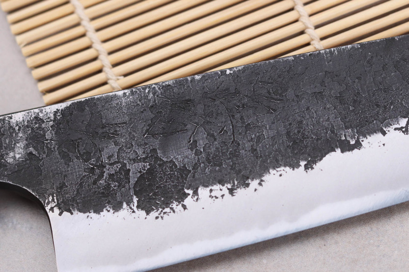 Naoki Mazaki WS2 Black Nashiji 18 cm japansk håndlavet gyuto-kniv