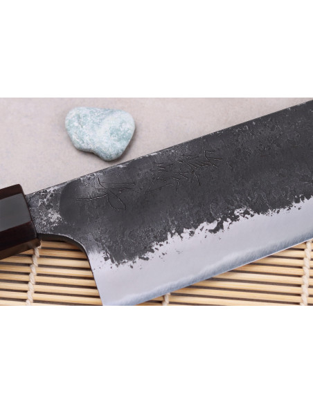 coltello nakiri 16,5cm Japonais artisanal Naoki Mazaki WS2 Black Nashiji