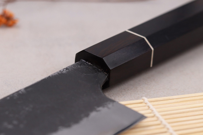 coltello nakiri 16,5cm Japonais artisanal Naoki Mazaki WS2 Black Nashiji
