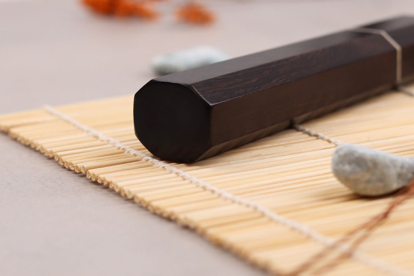 faca nakiri 16,5cm Japonês artesanal Naoki Mazaki WS2 Preto Nashiji