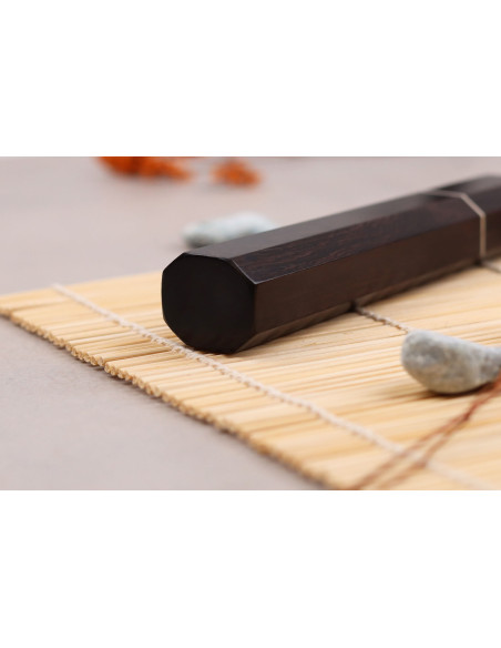nakiri knife 16,5cm Japonais artisanal Naoki Mazaki WS2 Black Nashiji
