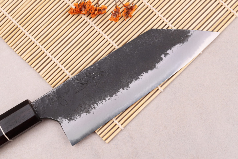 Faca bunka japonesa artesanal Naoki Mazaki WS2 Preto Nashiji de 16,5 cm