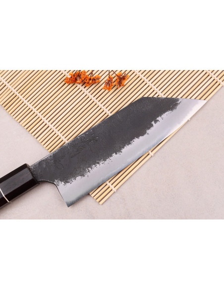 Naoki Mazaki WS2 Musta Nashiji 16.5cm Japanilainen käsintehty bunka veitsi