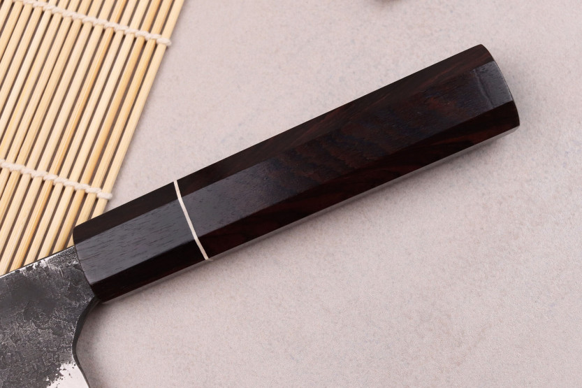 Bunka-Messer 16,5cm japanisch handgefertigt Naoki Mazaki WS2 Black Nashiji
