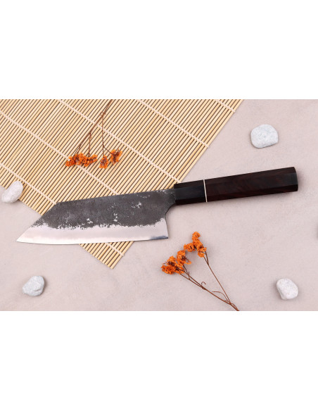 Bunka-Messer 16,5cm japanisch handgefertigt Naoki Mazaki WS2 Black Nashiji