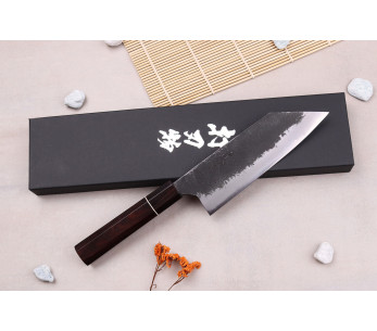 Faca bunka japonesa artesanal Naoki Mazaki WS2 Preto Nashiji de 16,5 cm 2