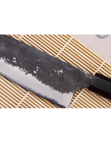 Naoki Mazaki WS2 Black Nashiji 16,5 cm japansk handgjord bunkakniv