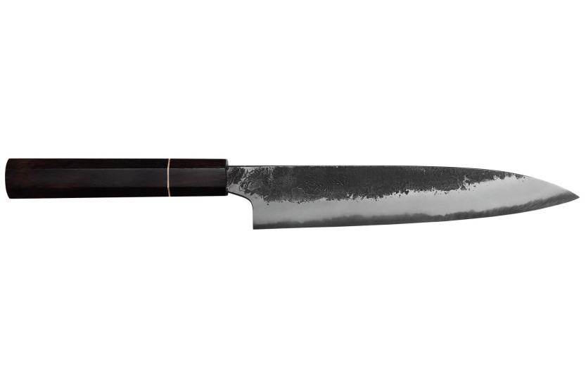 Naoki Mazaki WS2 Black Nashiji 18cm Japanese handmade Universal knife