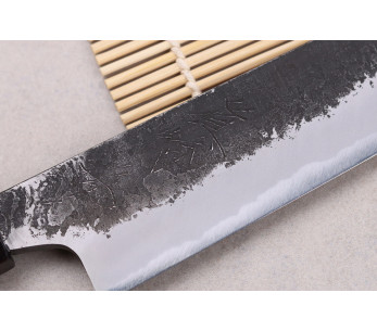 Naoki Mazaki WS2 Negro Nashiji 18cm cuchillo universal japonés hecho a mano 2
