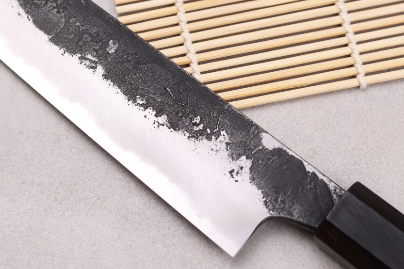 Naoki Mazaki WS2 Black Nashiji 18cm Japans handgemaakt universeel mes