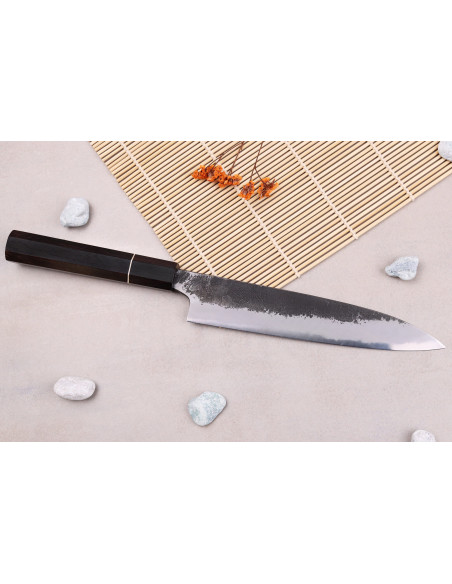 Naoki Mazaki WS2 Black Nashiji 18 cm japansk håndlaget universalkniv
