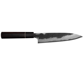 Naoki Mazaki WS2 Negro Nashiji 15cm cuchillo universal artesanal japonés