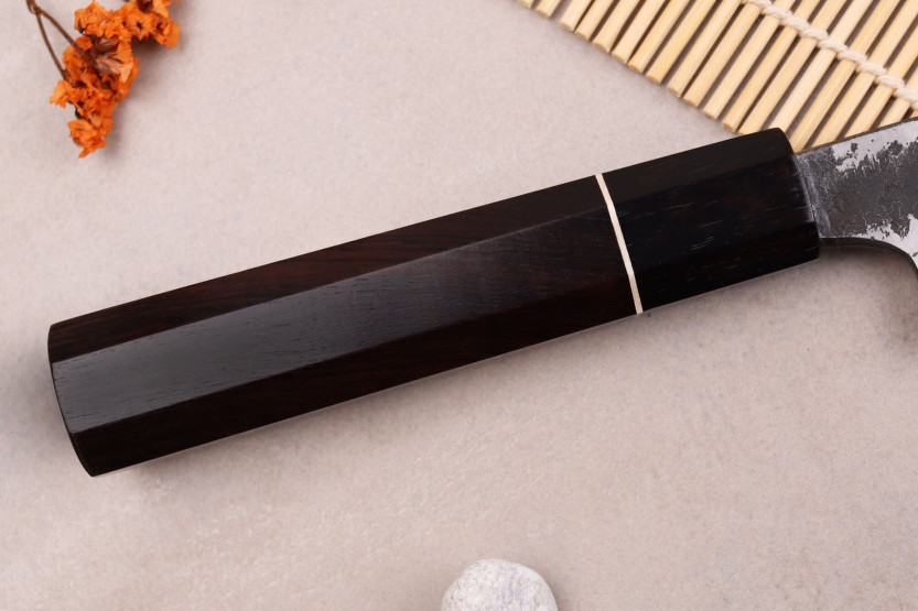 Naoki Mazaki WS2 Negro Nashiji 15cm cuchillo universal japonés para manualidades