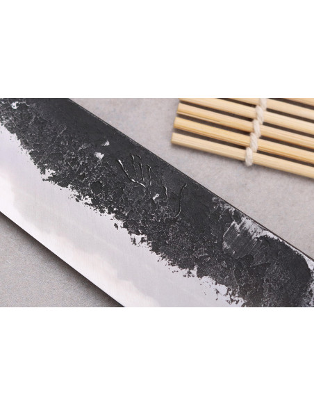 Naoki Mazaki WS2 Black Nashiji 15cm handgemaakt Japans universeel mes