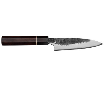 Naoki Mazaki WS2 Negro Nashiji 12cm cuchillo universal japonés hecho a mano