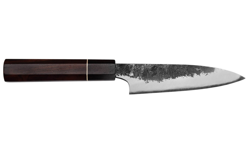 Naoki Mazaki WS2 Musta Nashiji 12cm käsintehty japanilainen yleispuukko