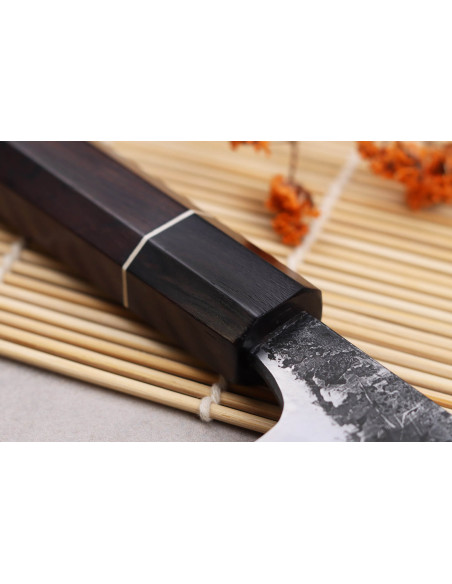 Naoki Mazaki WS2 Black Nashiji 12 cm håndlavet japansk universalkniv