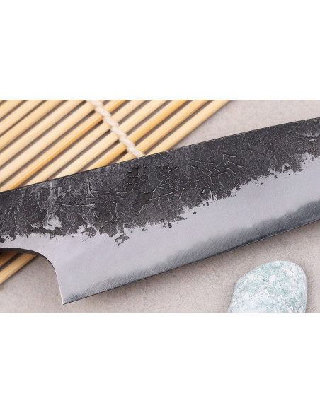 Naoki Mazaki WS2 Negro Nashiji 12cm cuchillo universal japonés hecho a mano