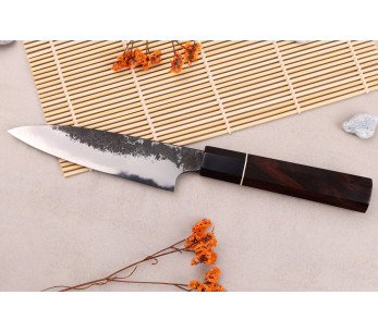 Naoki Mazaki WS2 Black Nashiji 12 cm, coltello universale giapponese fatto a mano 2