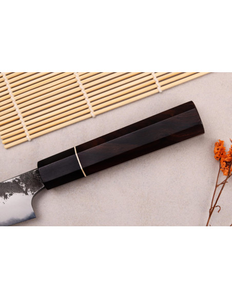 Naoki Mazaki WS2 Black Nashiji 12 cm håndlavet japansk universalkniv