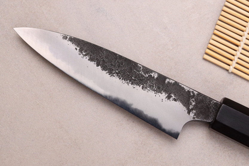 Naoki Mazaki WS2 Black Nashiji 12cm handgemaakt Japans universeel mes