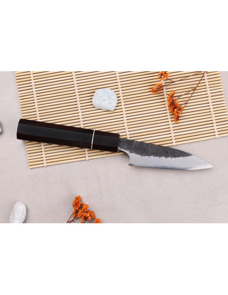 Cuchillo de pelar tradicional japonés Naoki Mazaki WS2 Negro Nashiji 9cm