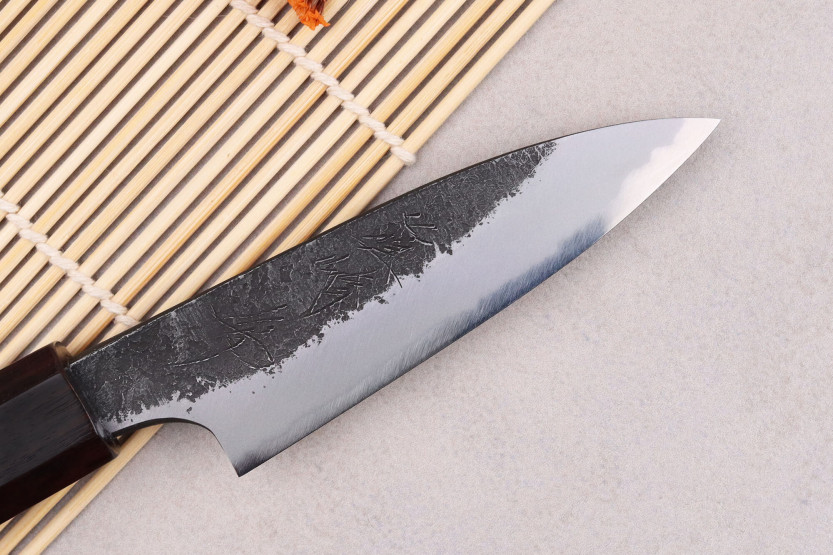 Naoki Mazaki WS2 Black Nashiji 9cm Japanese handmade paring knife