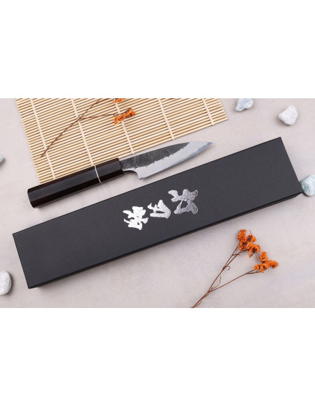 Naoki Mazaki WS2 Black Nashiji 9cm Japanese handmade paring knife