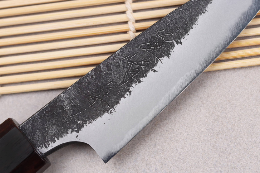 Cuchillo de pelar tradicional japonés Naoki Mazaki WS2 Negro Nashiji 9cm
