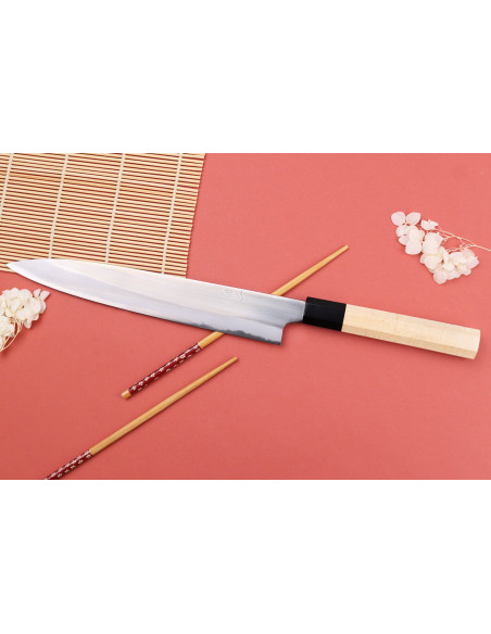 Naoki Mazaki WS2 24cm sujihiki polerad japansk hantverkskniv