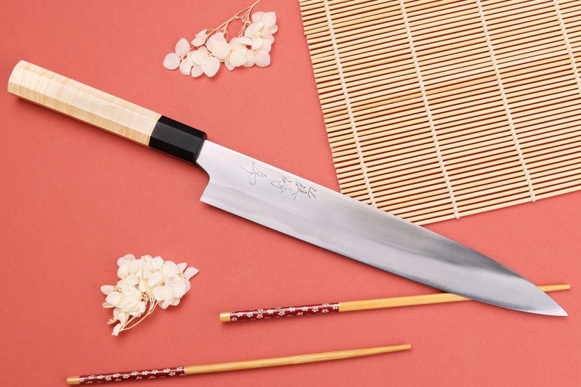 Naoki Mazaki WS2 24 cm sujihiki polert japansk håndverkskniv