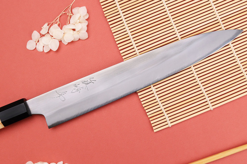 Sujihiki-Messer 24cm japanisch handgefertigt Naoki Mazaki WS2 poliert