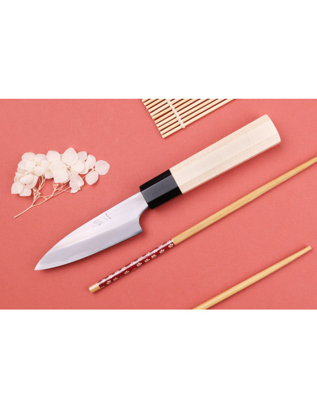 Japanisches Spickmesser 9cm handgefertigt Naoki Mazaki WS2 poliert