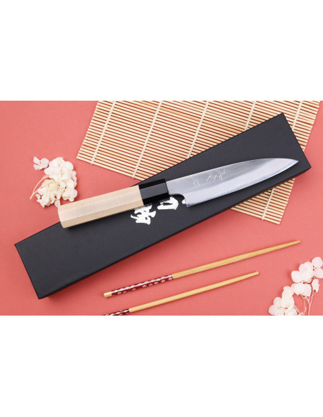 cuchillo universal japonesa artesanal Naoki Mazaki WS2 pulida 12cm