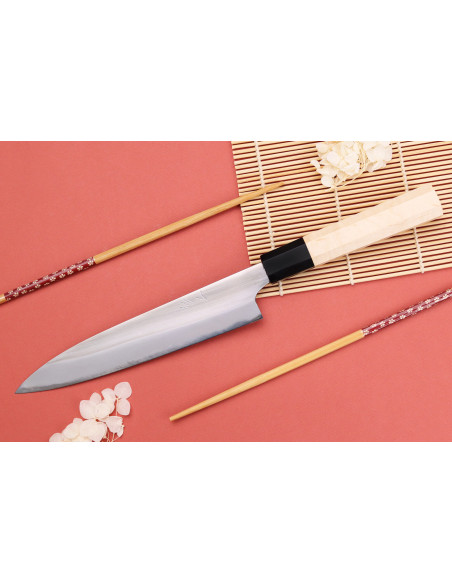 18 cm Naoki Mazaki WS2 polert japansk håndverkskniv Universalkniv
