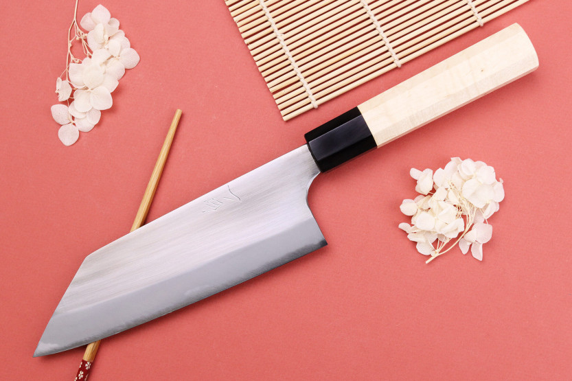 16,5cm Naoki Mazaki WS2 polerad japansk handgjord bunka-kniv