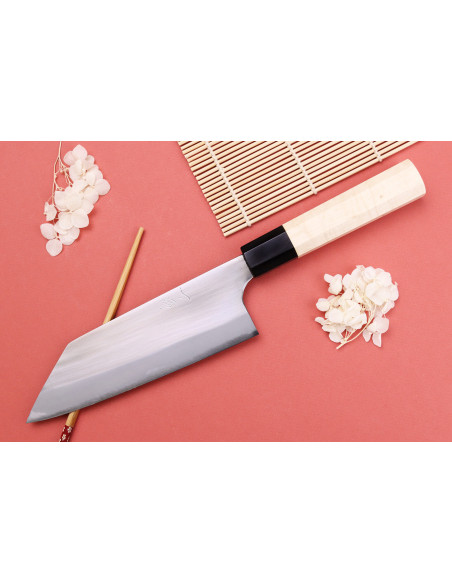 16,5cm Naoki Mazaki WS2 polerad japansk handgjord bunka-kniv