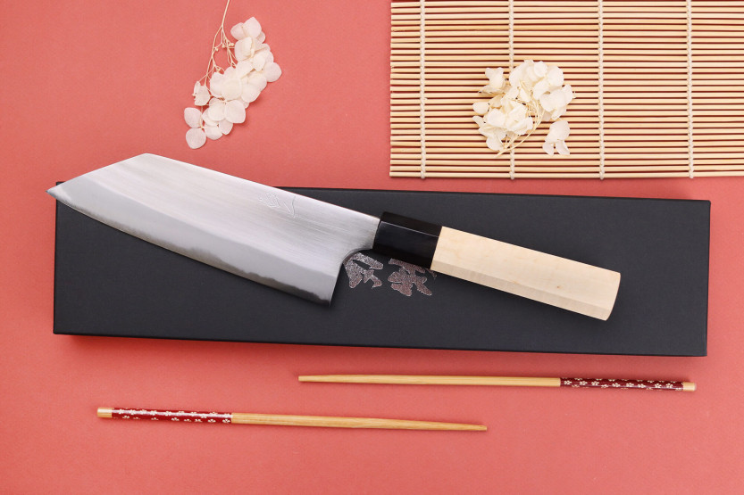 16,5 cm Naoki Mazaki WS2 poleret japansk håndlavet bunka-kniv