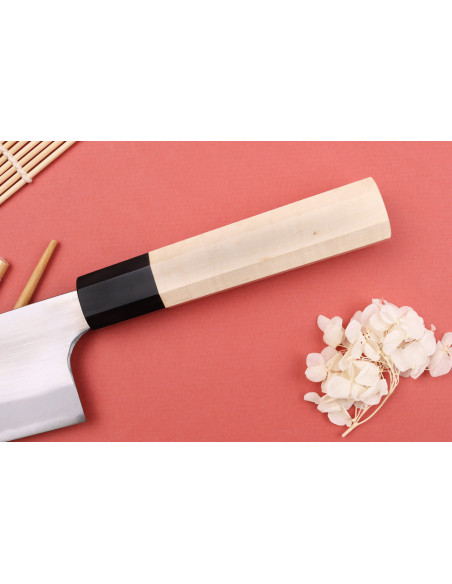 16,5cm Naoki Mazaki WS2 kiillotettu japanilainen käsintehty bunka veitsi