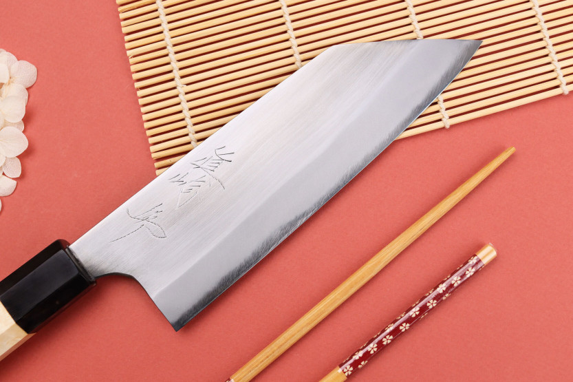 16,5cm Naoki Mazaki WS2 polerad japansk handgjord bunka-kniv