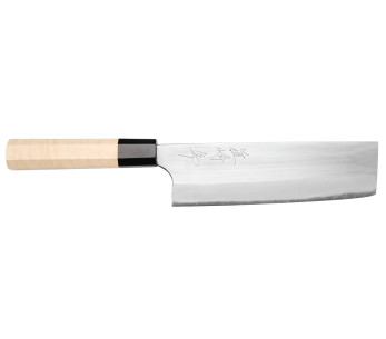 faca nakiri 16,5cm japonês artesanal Naoki Mazaki WS2 poli