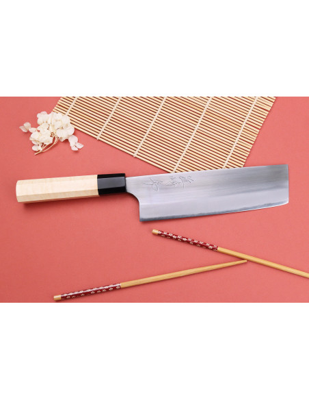 nakiri knife 16,5cm japonais artisanal Naoki Mazaki WS2 poly