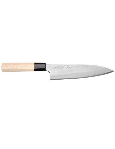 Coltello da chef giapponese da 18 cm Naoki Mazaki WS2 lucidato a mano