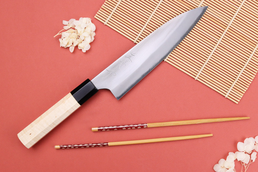 Kochmesser 18cm japanisch handgefertigt Naoki Mazaki WS2 poliert