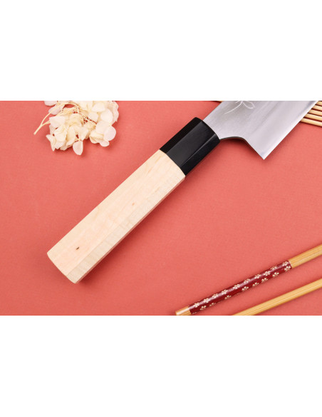 18 cm Naoki Mazaki WS2 poleret japansk håndlavet kokkekniv