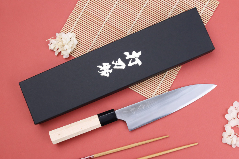 Faca de chef japonesa polida WS2 de 18 cm Naoki Mazaki