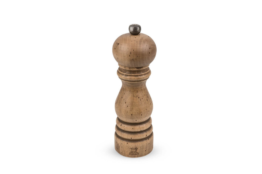 Peugeot Paris Antieke handmatige droogzoutmolen in gepatineerd beukenhout