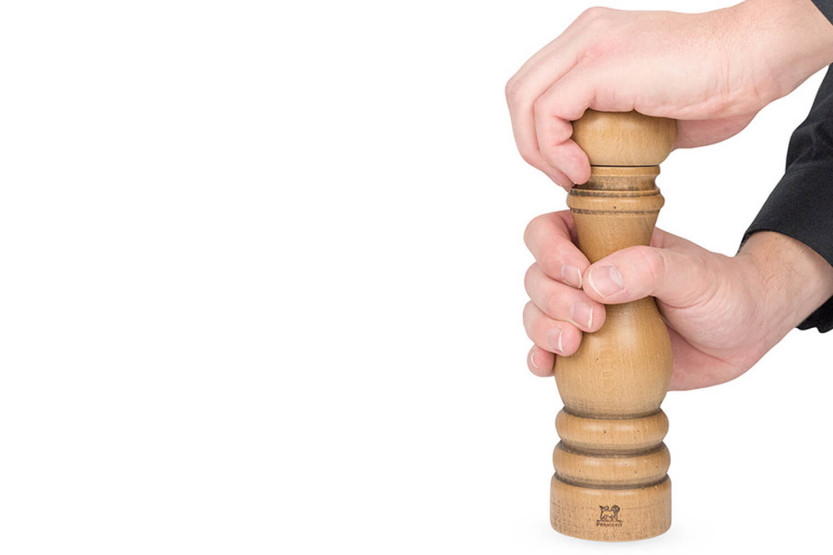 Peugeot Paris Antique manual pepper mill in patinated beechwood
